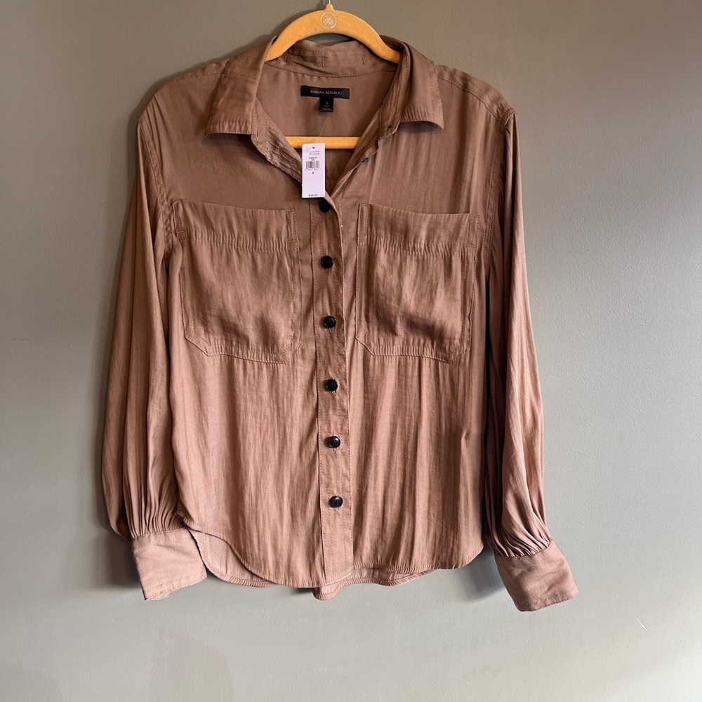 NWT Balloon-Sleeve Utility Shirt